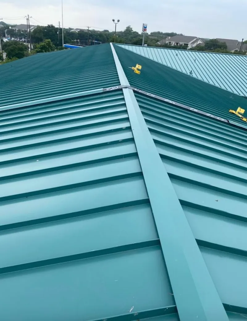 Green commercial metal roof ridge and valley for Metal Roof Repair in DeFuniak Springs